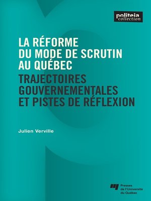 cover image of La réforme du mode de scrutin au Québec